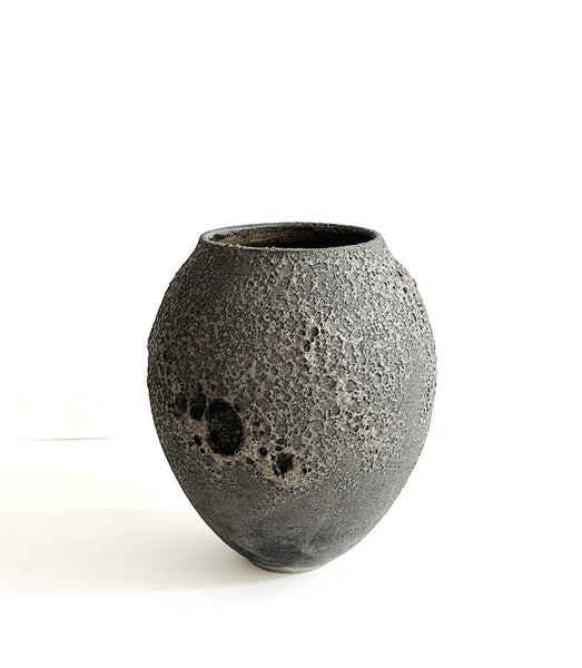 vase, magma, noir, gres noir, effets, texture 