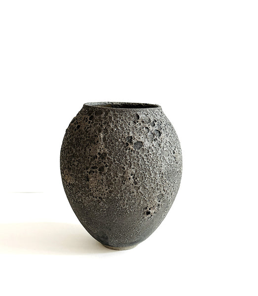 vase, magma, noir, gres noir, effets, texture 