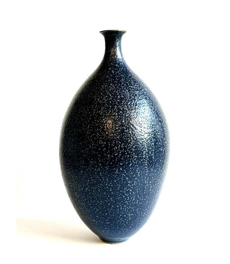 vase bouteille bleu nuit textures effets handmade soliflore