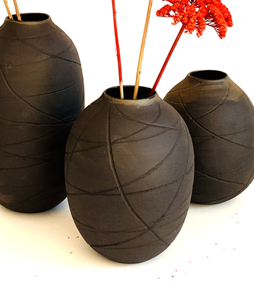 "Christo" Ensemble de 3 vases