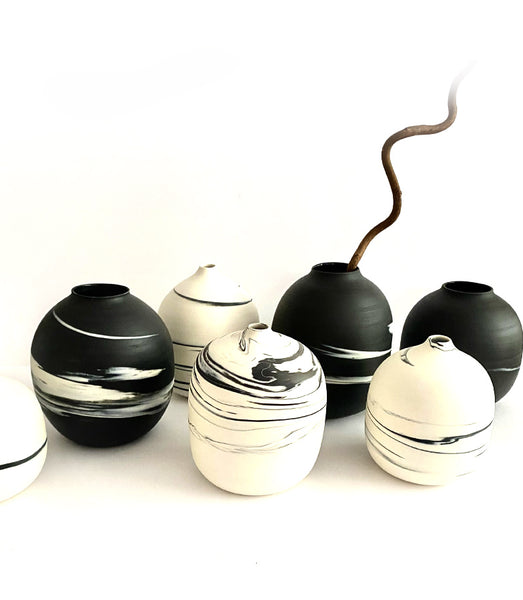 vases porcelaine noir & blanc