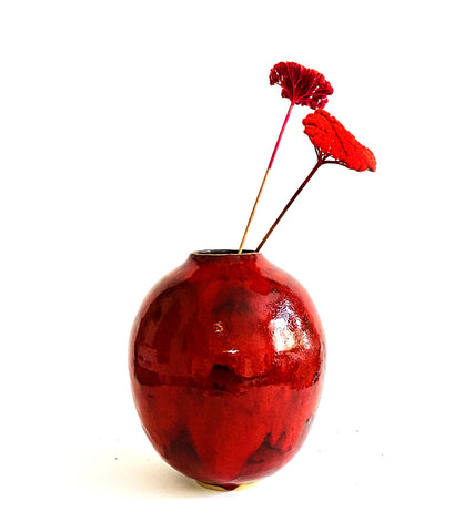 Vase rouge sang à effets
