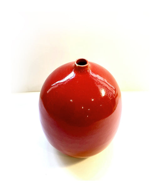 vase porcelaine boule rouge soliflore